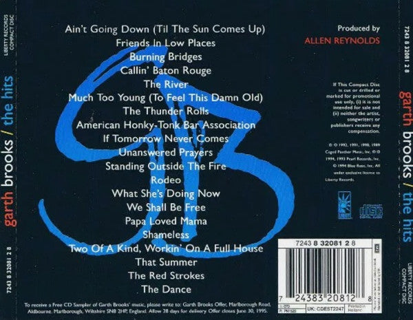 Garth Brooks – The Hits (Used) (Mint Condition) CD