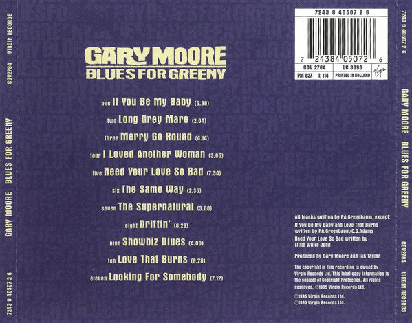 Gary Moore – Blues For Greeny (Used) (Mint Condition)