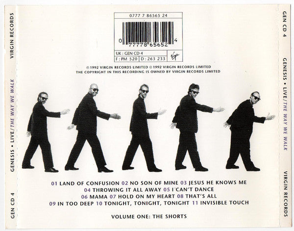 Genesis – Live / The Way We Walk (Volume One: The Shorts) (Used) (Mint Condition) CD