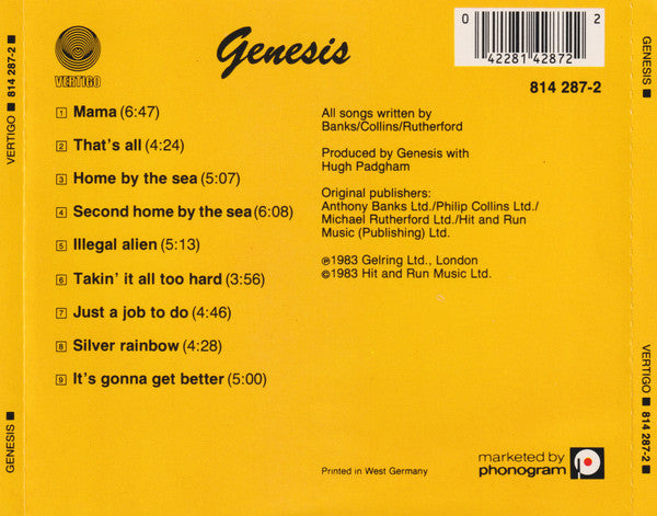 Genesis – Genesis (Used) (Mint Condition) CD