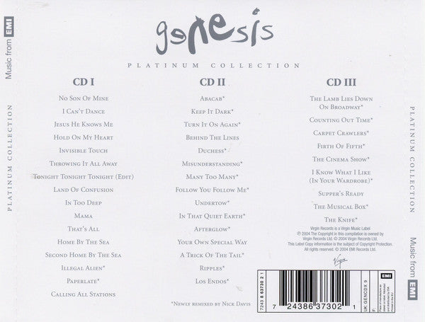 Genesis – Platinum Collection 3 Discs (Used) (Mint Condition) CD