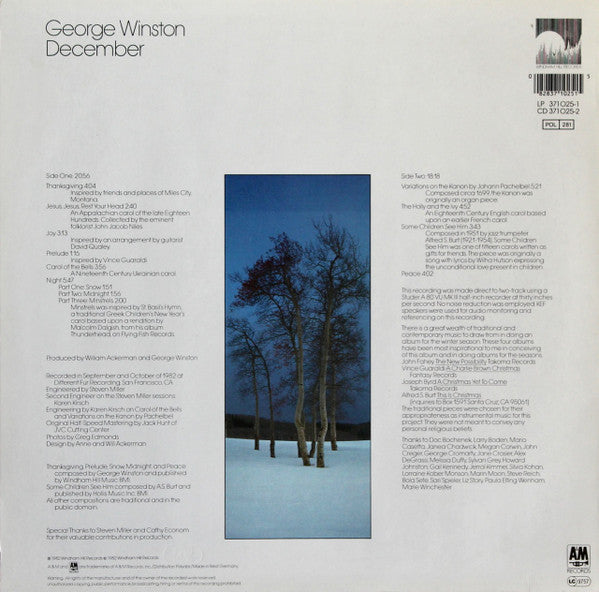 George Winston – December (Used) (Mint Condition)