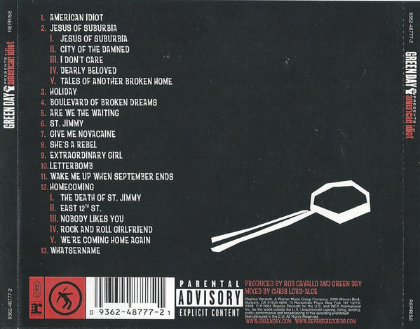 Green Day – American Idiot - (Used) (Mint Condition) CD