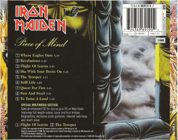 Iron Maiden – Piece Of Mind (Used) (Mint Condition) CD