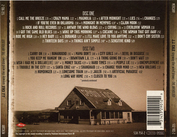 J.J. Cale – Anyway The Wind Blows - The Anthology 2 Discs (Used) (Mint Condition) CD