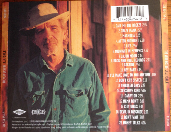 J.J. Cale – The Very Best Of J.J. Cale (Used) (Mint Condition) CD