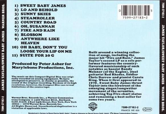 James Taylor (2) – Sweet Baby James (Used) (Mint Condition) CD