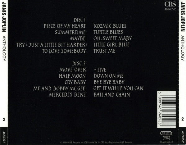 Janis Joplin – Anthology - 2 Disc (Used) (Mint Condition) CD