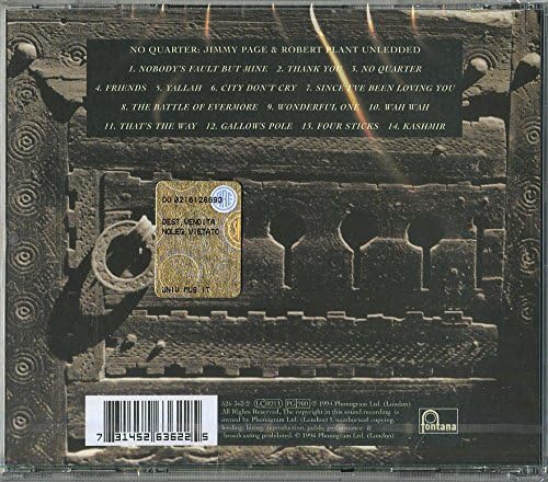 Jimmy Page and Robert Plant - No Quarter (Used) (Mint Condition) CD