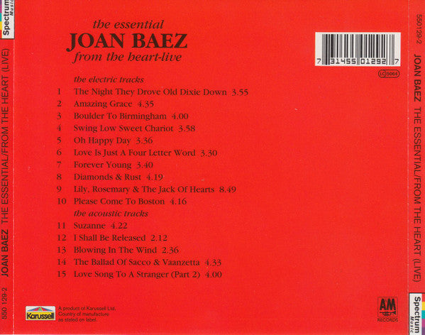 Joan Baez – The Essential Joan Baez: From The Heart - Live (Used) (Mint Condition) CD