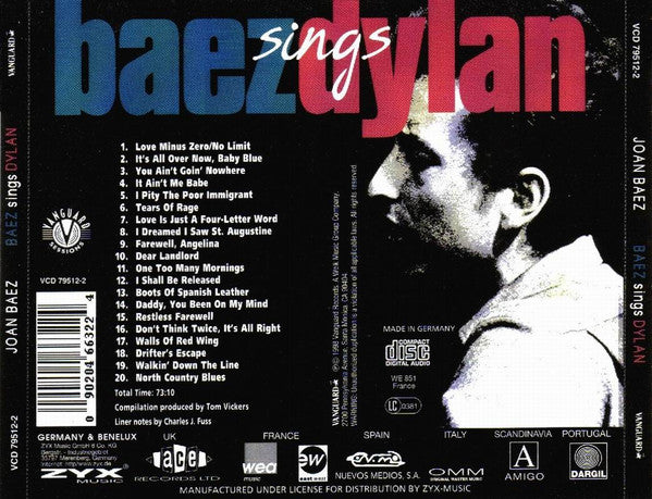 Joan Baez – Baez Sings Dylan (Used) (Mint Condition) CD