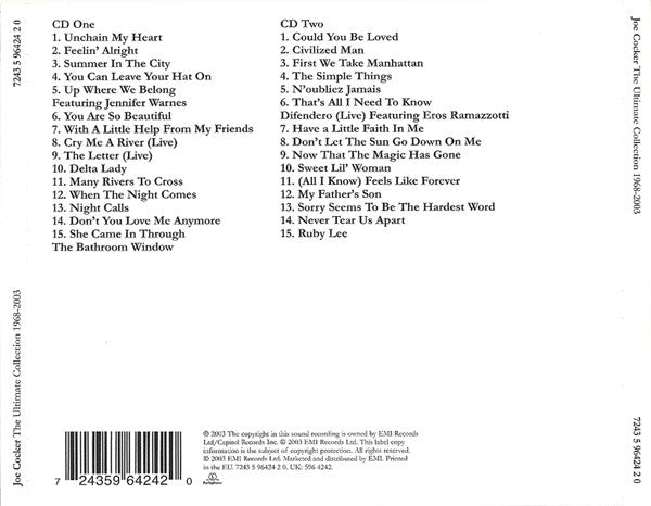 Joe Cocker – The Ultimate Collection 1968-2003 2 Discs (Used) (Mint Condition) CD