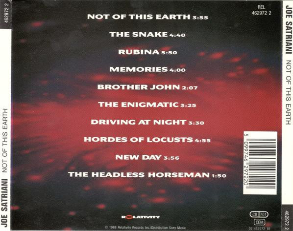 Joe Satriani – Not Of This Earth (Used) (Mint Condition) CD