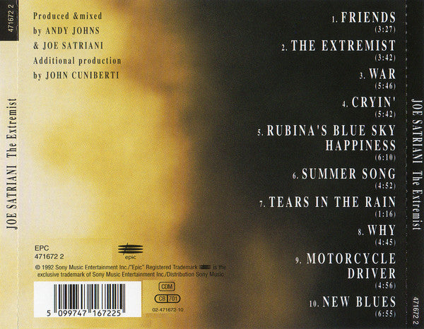 Joe Satriani – The Extremist (Used) (Mint Condition) CD