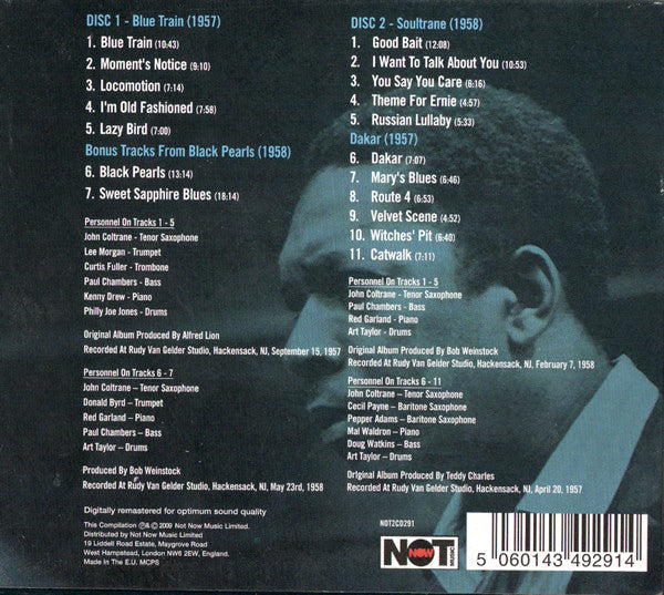 John Coltrane – Blue Train - Soultrane - Dakar 2 Discs (Used) (Mint Condition) CD