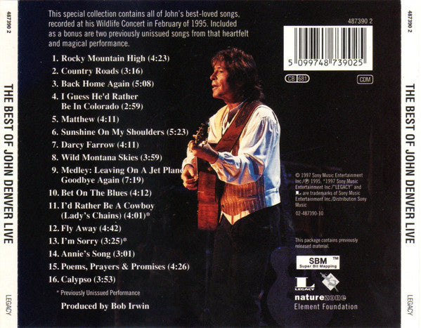John Denver – The Best Of John Denver Live (Used) (Mint Condition) CD