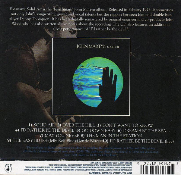John Martyn – Solid Air (Used) (Mint Condition) CD