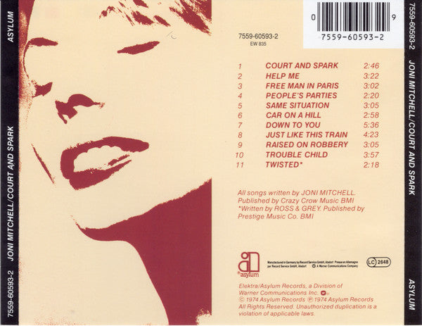 Joni Mitchell – Court And Spark (Used) (Mint Condition) CD