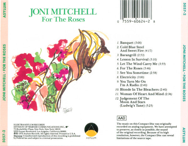 Joni Mitchell – For The Roses (Used) (Mint Condition) CD