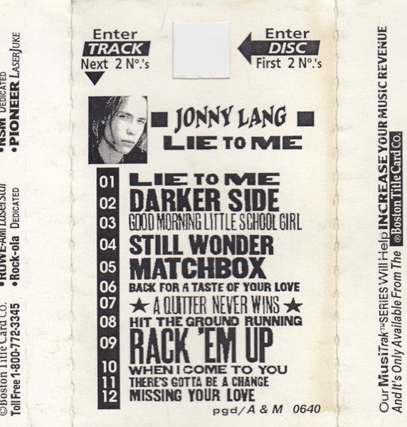 Jonny Lang - Lie to Me (Used) (Mint Condition) CD