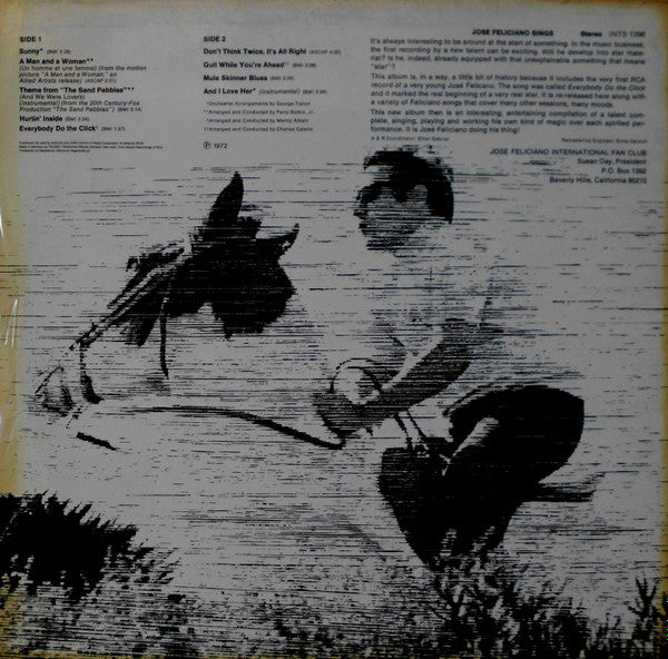 Jose Feliciano* – Sings (Used) (Mint Condition) Vinyl