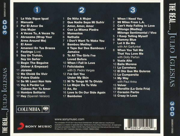 Julio Iglesias – The Real... Julio Iglesias 3 Discs (Used) (Mint Condition) CD