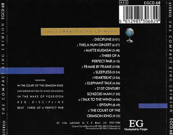 King Crimson – The Compact King Crimson (Used) (Mint Condition) CD