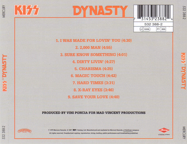 Kiss – Dynasty (Used) (Mint Condition) CD