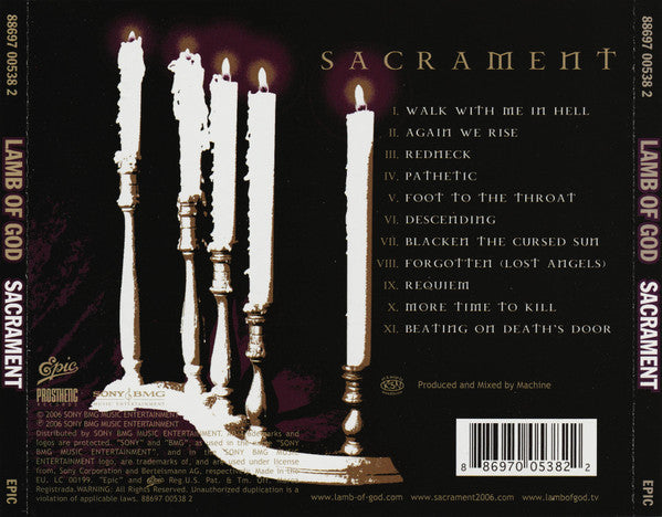 Lamb Of God – Sacrament (Used) (Mint Condition) CD