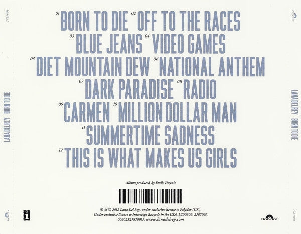 Lana Del Rey – Born To Die (Used) (Mint Condition) CD