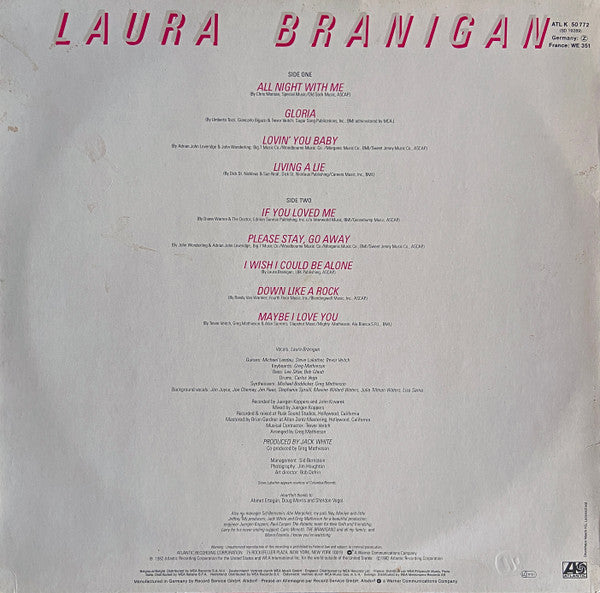 Laura Branigan – Branigan (Used) (Mint Condition)