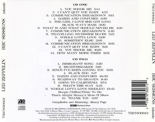 Led Zeppelin - BBC Sessions (Used) (Mint Condition) CD