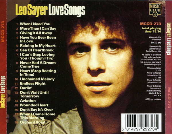 Leo Sayer – Love Songs (Used) (Mint Condition) CD