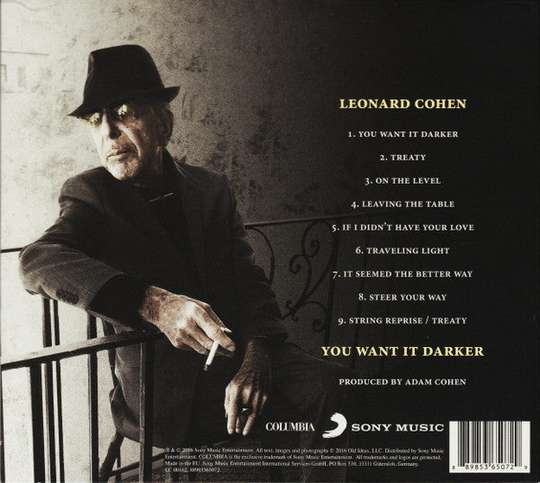 Leonard Cohen – You Want It Darker (Used) (Mint Condition) CD