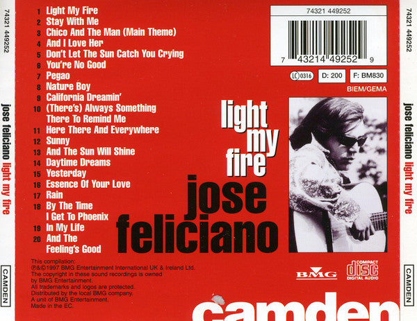 Jose Feliciano* – Light My Fire (Used) (Mint Condition) CD