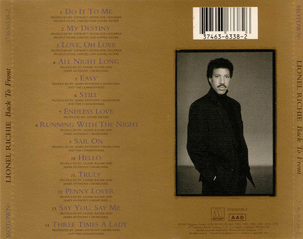 Lionel Richie – Back To Front (Used) (Mint Condition) CD