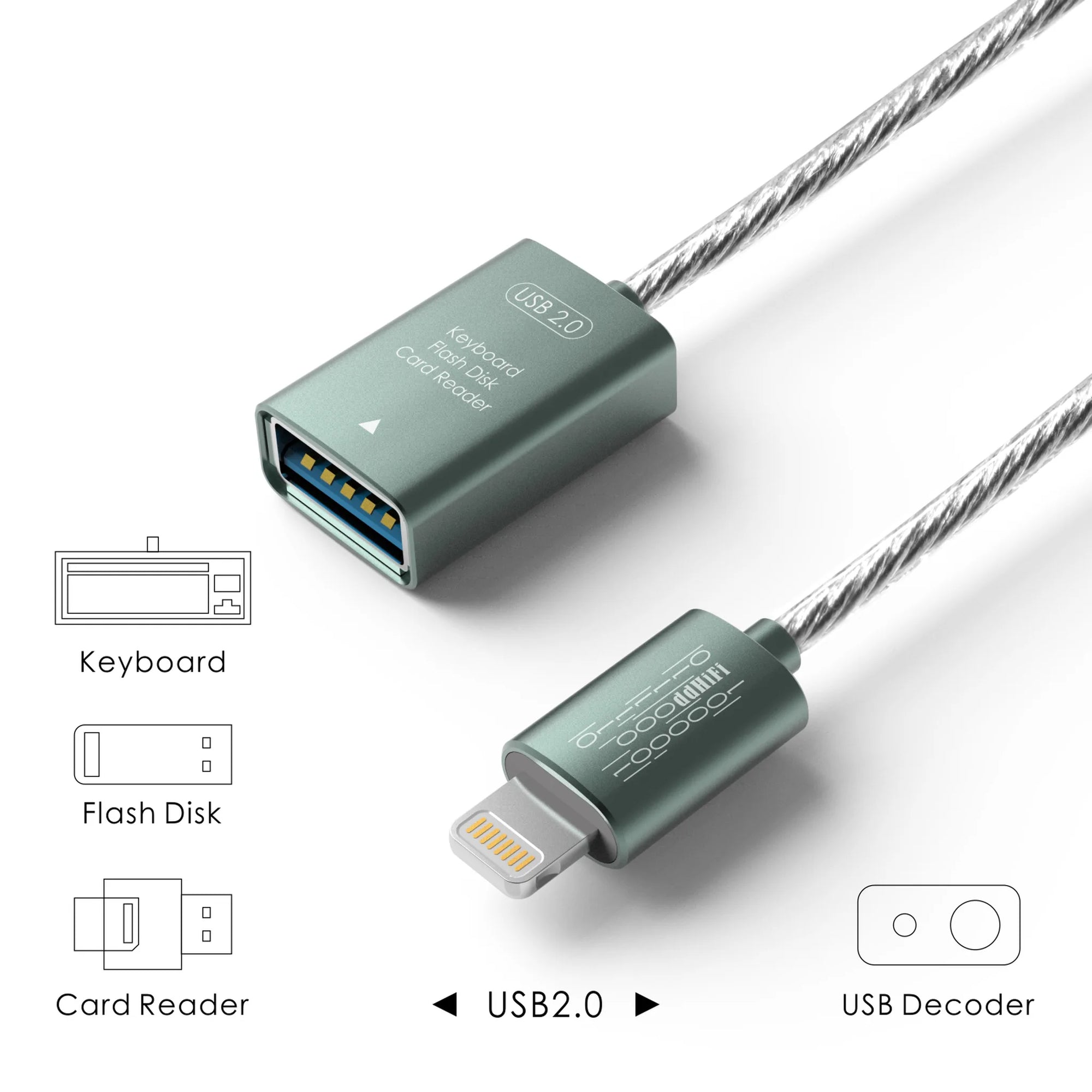DD Hifi MFi06F(2.0) Lightning to USB-A Female USB OTG Cable