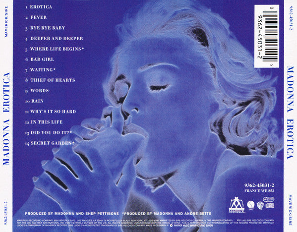Madonna – Erotica (Used) (Mint Condition) - CD