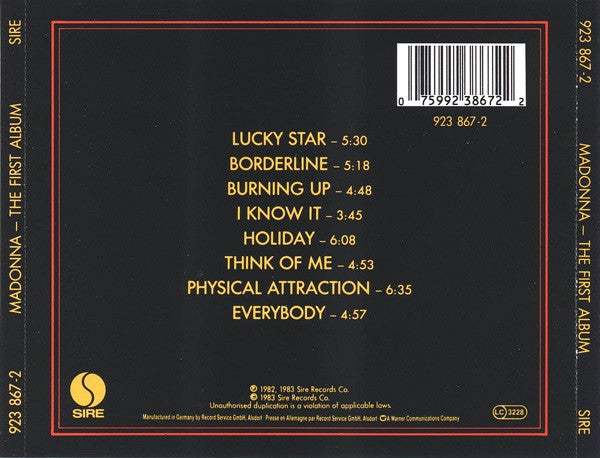 Madonna – The First Album (Used) (Mint Condition) CD
