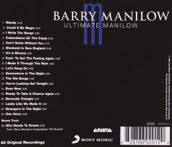 Barry Manilow – Ultimate Manilow (Used) (Mint Condition)