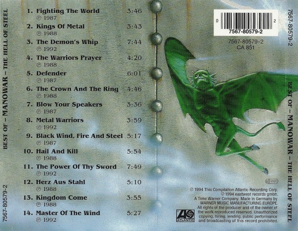 Manowar – Best Of Manowar - The Hell Of Steel (Used) (Mint Condition) CD
