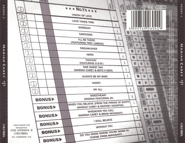 Mariah* – #1's (Used) (Mint Condition)