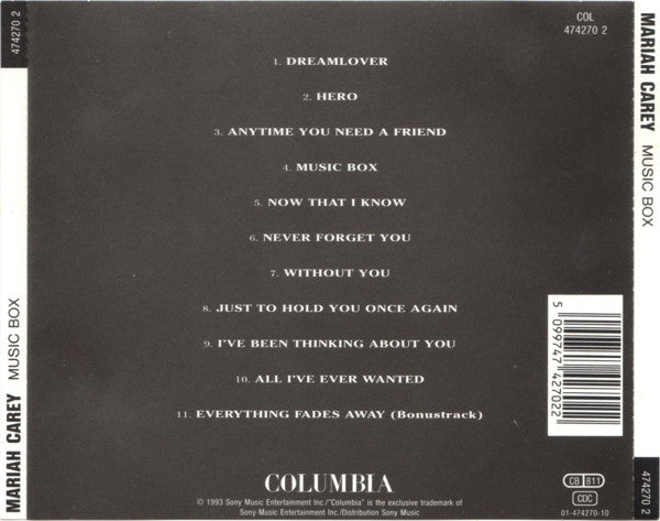 Mariah Carey – Music Box (Used) (Mint Condition) CD