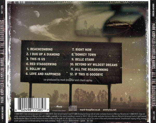 Mark Knopfler And Emmylou Harris – All The Roadrunning (Used) (Mint Condition) CD