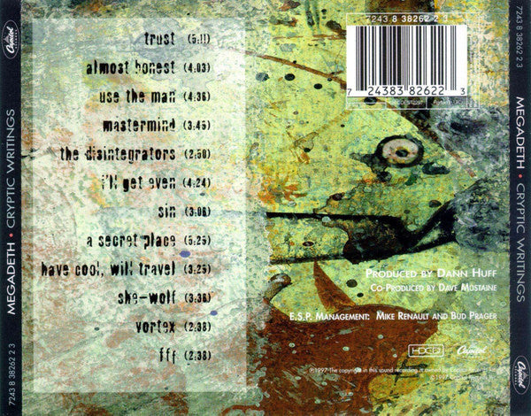 Megadeth – Cryptic Writings (Used) (Mint Condition) CD