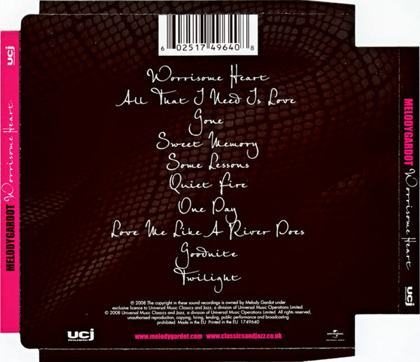 Melody Gardot – Worrisome Heart (Used) (Mint Condition) CD