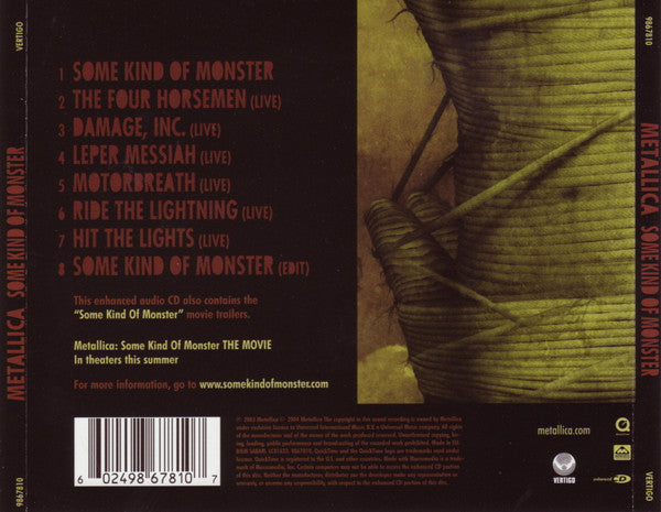 Metallica – Some Kind Of Monster (Used) (Mint Condition) CD