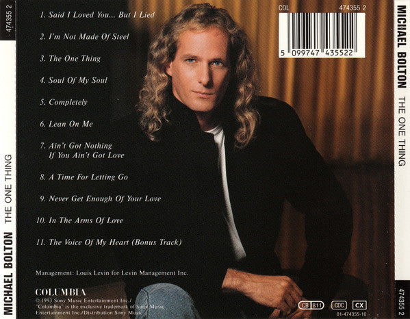 Michael Bolton – The One Thing (Used) (Mint Condition) CD