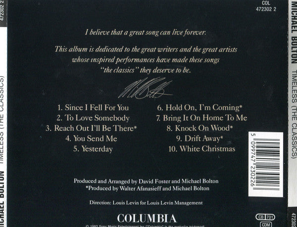 Michael Bolton – Timeless (The Classics) (Used) (Mint Condition) CD