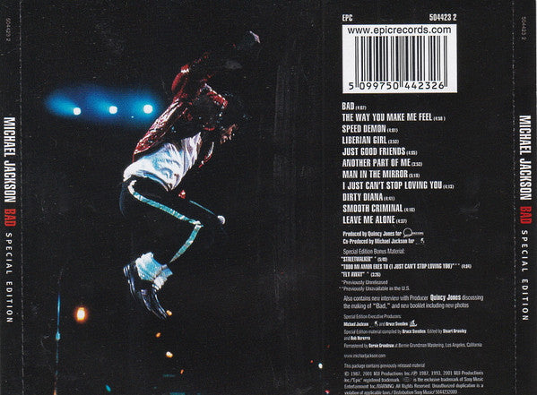 Michael Jackson - BAD (Used) (Mint Condition) CD